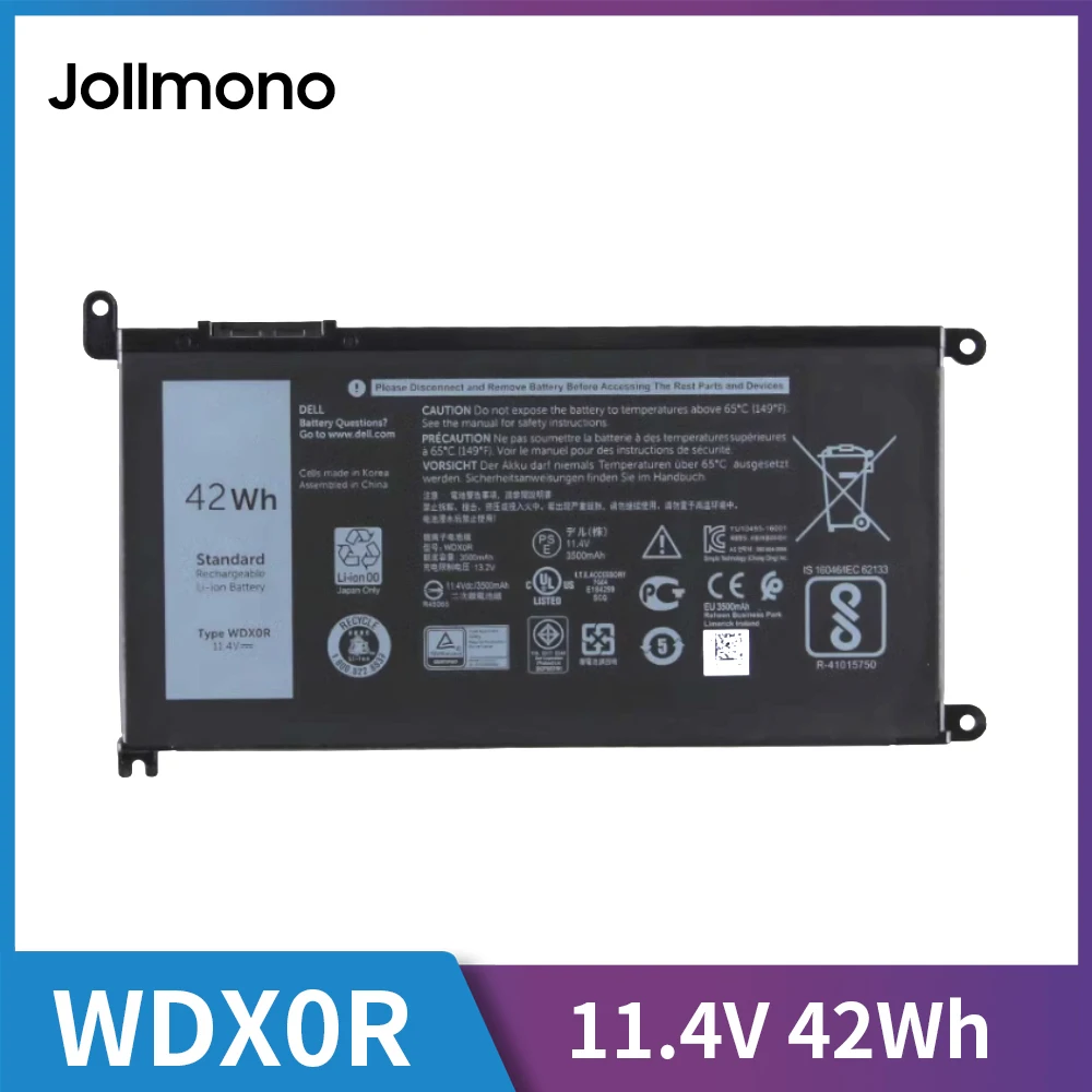 Batteria Per Laptop 42Wh Wdx0R Per Dell Inspiron 15 5584 5570 5575 7570 7580 17 5765 5767 5770 5775 P58F P69G P75F P66F 3 Crh3