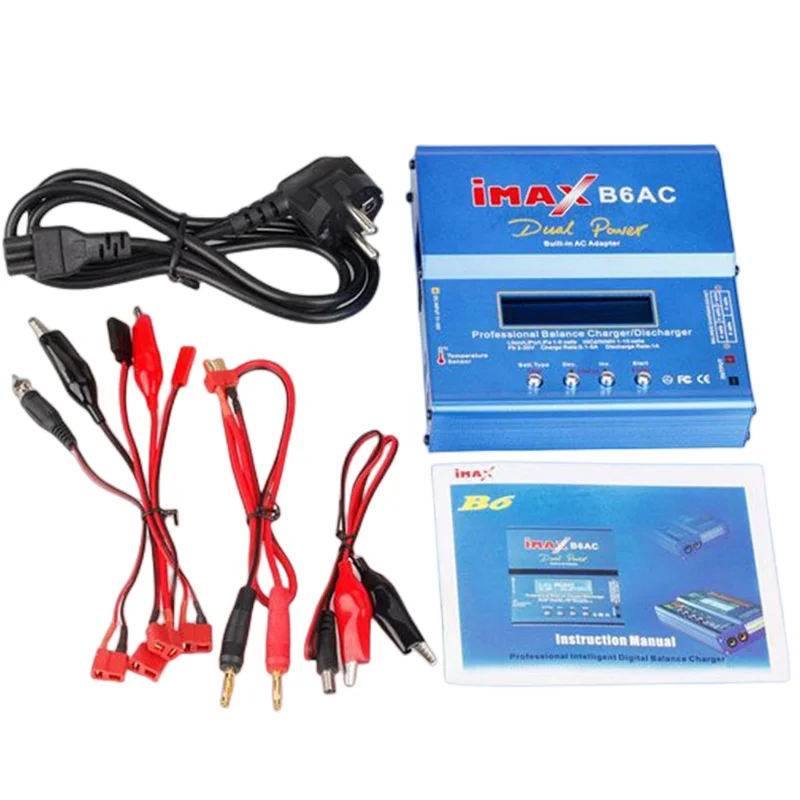 Digital Imax B6Ac 80W Lipo Nimh Balance Charger/Scaricatore Liion/Lipo/Life 1S-6S Cells Carregador E Balanceador Eu Au Usa Plug