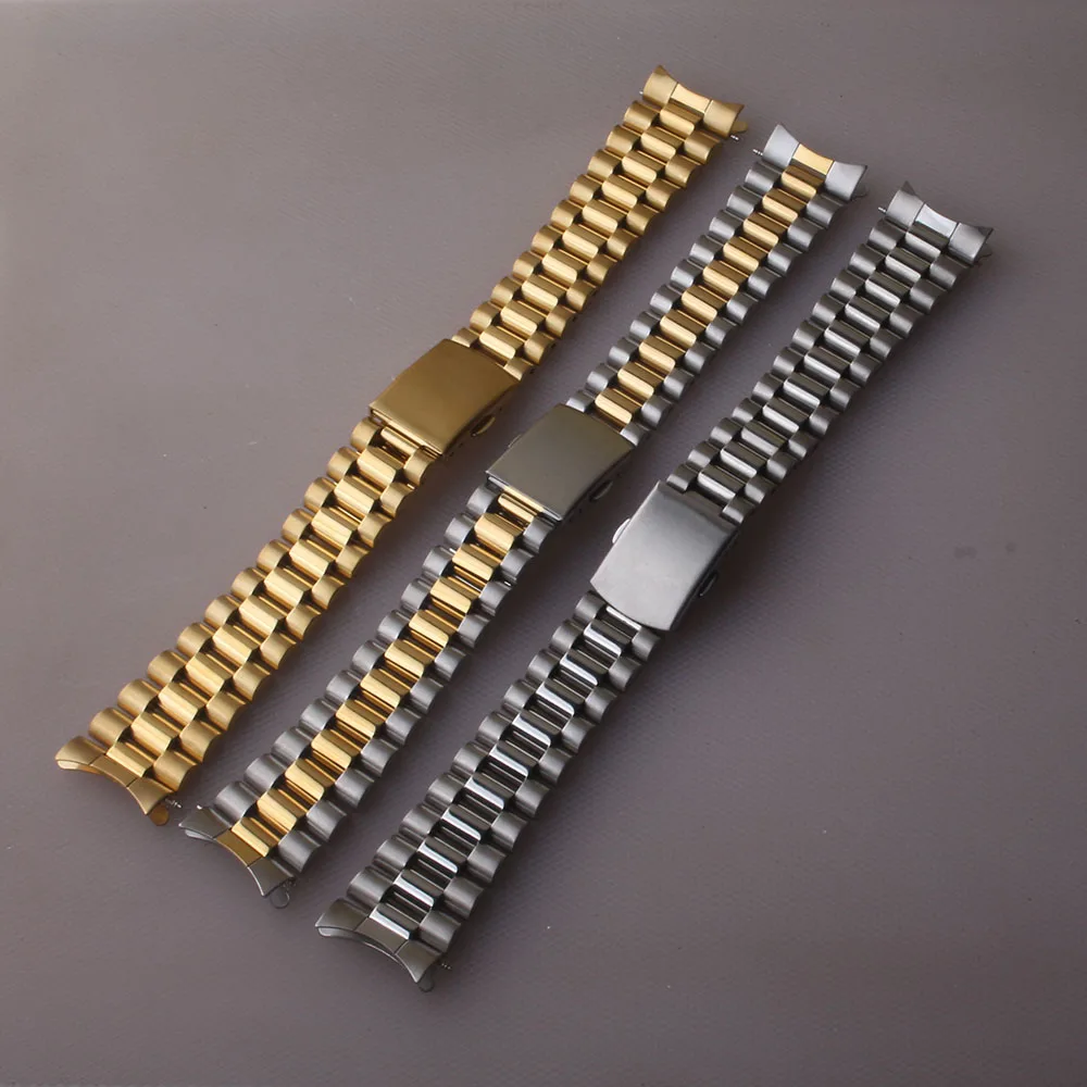 18/19/20/21/22Mm Cinturini In Acciaio Inossidabile Per Cinturino Rolex Accessori Per Orologi A Maglia Solida Estremità Curve Per Bracciali Seiko Class