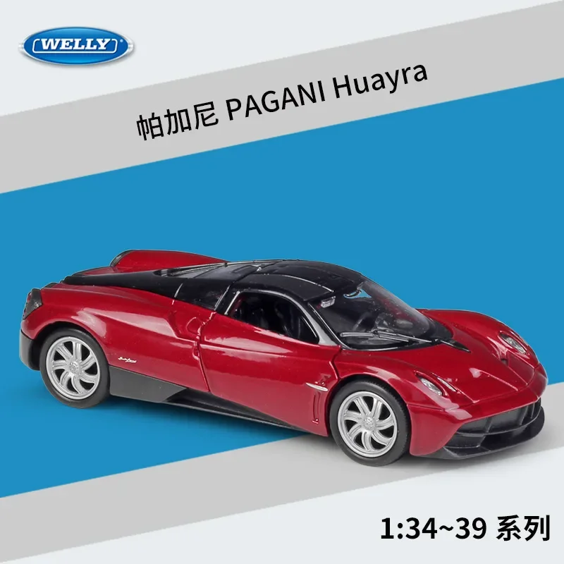 Welly 1:36 Pagani Huayra Super Toy Car Diecast Model Pull Back Doors Apribile Collezione Educativa Regalo Per Bambini B18