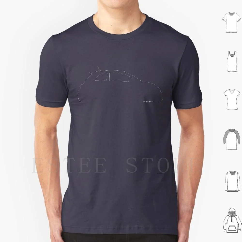Silhouette T Shirt Stampa Cotone Fiat 500 Silhouette Abarth
