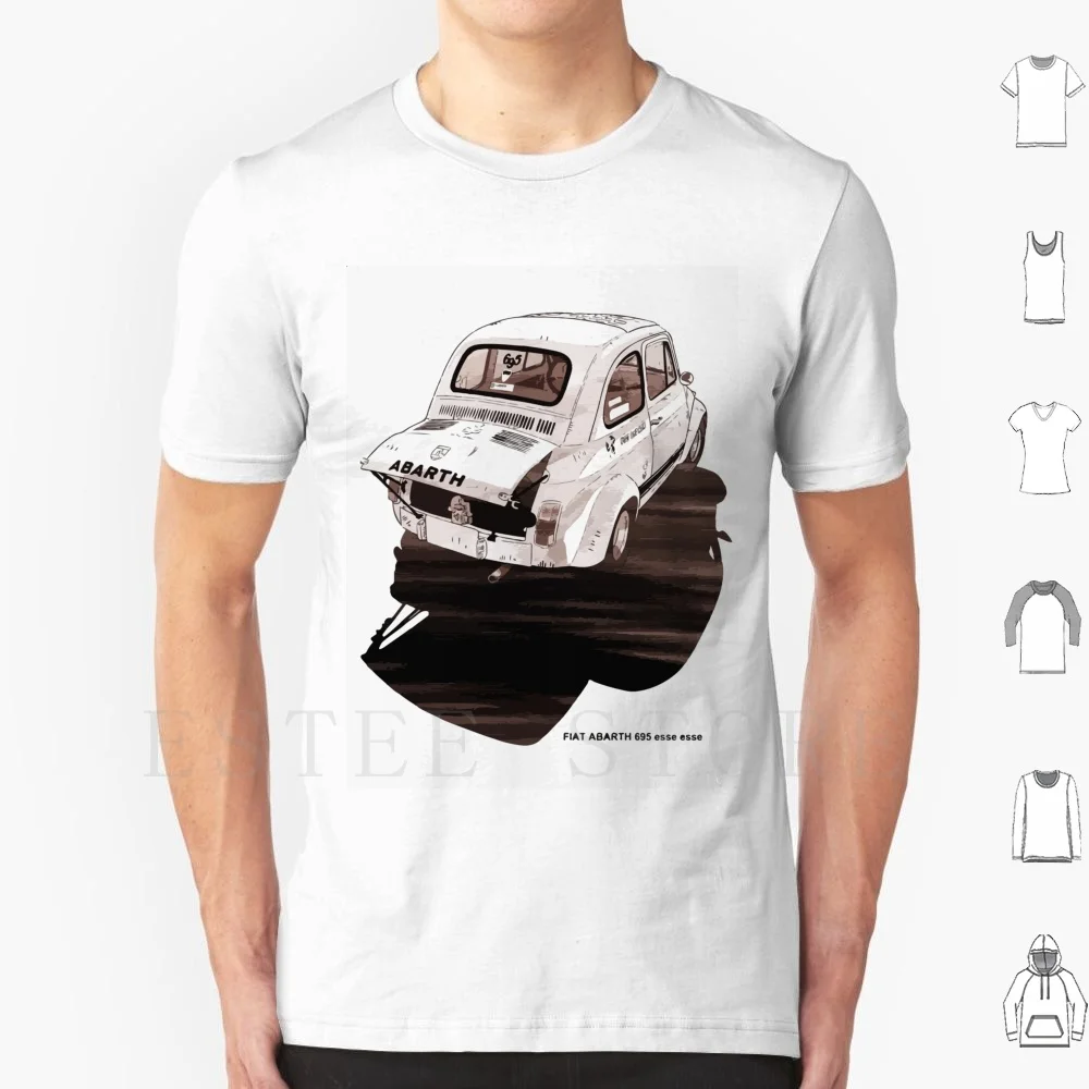 Abarth 695 Esse Esse Sketch T Shirt Cotone Uomo Stampa Fai Da Te Fiat Abarth 500 695 Esse Car Racing Italia Race Retro Classic Sport Win