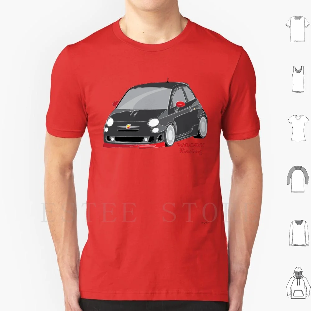Maglietta Woody Racing Abarth Uomo Cotone 6Xl Woody Racing Abarth Greyd