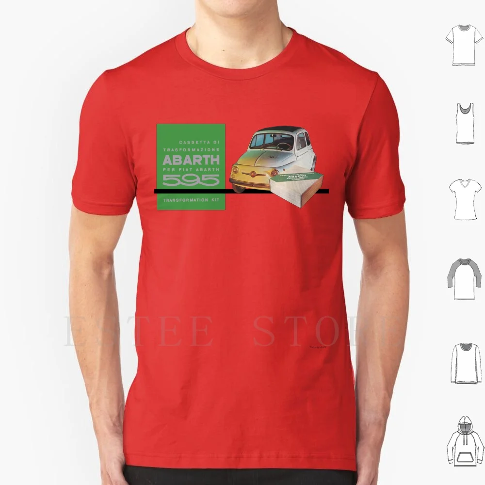 Fiat 500 Abarth ( Fiat 595 ) Tuning Kit T Shirt Fai Da Te Grande Formato 100% Cotone Fiat 126 500 Mala Mini 2Cv Microcar Auto Piccole