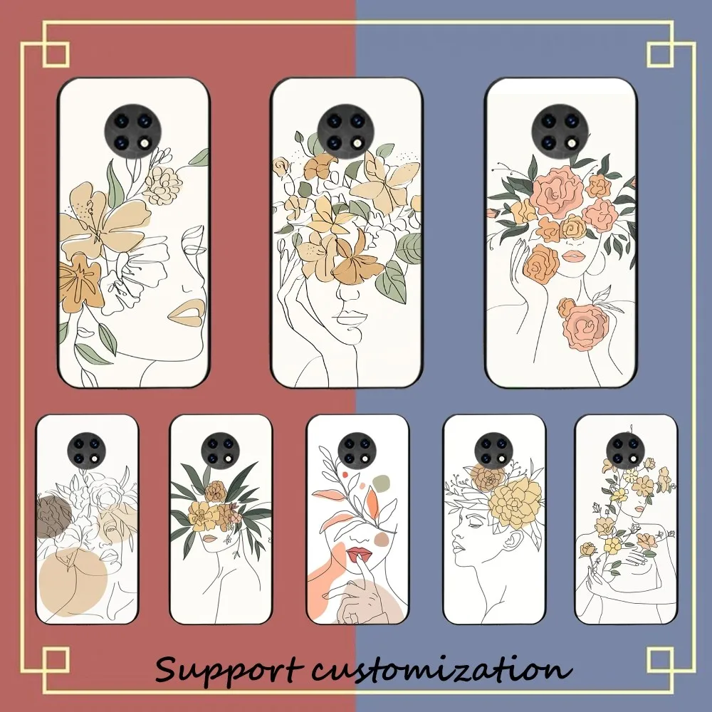 Custodia Per Telefono Line Art Girl Per Redmi Note 4X5 A 6 7 8 Pro T 9 Pro 9S 10 Pro 11 Pro 11S 11Epro Pocom3Pro