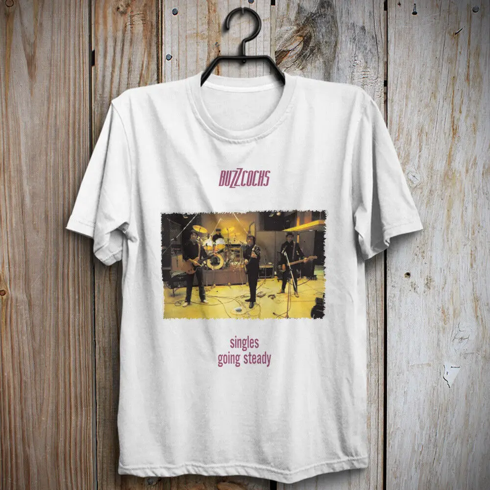 Single Going Steady Tshirt Buzzcocks Steve Diggle Chris Remington Johnny Farrant Maniche Lunghe O Corte