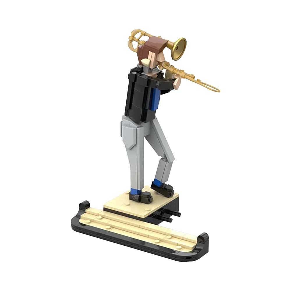 Gobricks Moc Trombone Player Jazz Quartet Addizione Modello Building Blocks Singer Amy Winehouse Bricks Toy For Kids Regalo Di Compleanno