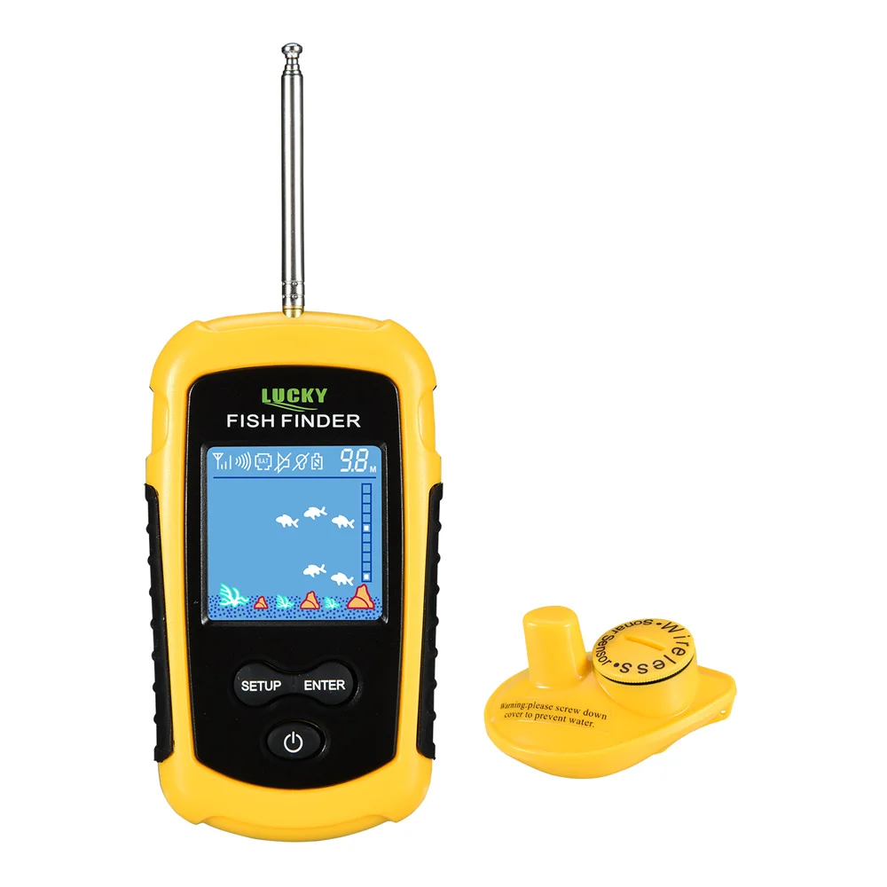 Lucky Sonar Wireless Fish Finder Ffcw1108-1 120M Wireless Fishing Alarm Deep Finder Alarm 40M/130Ft Fishfinder