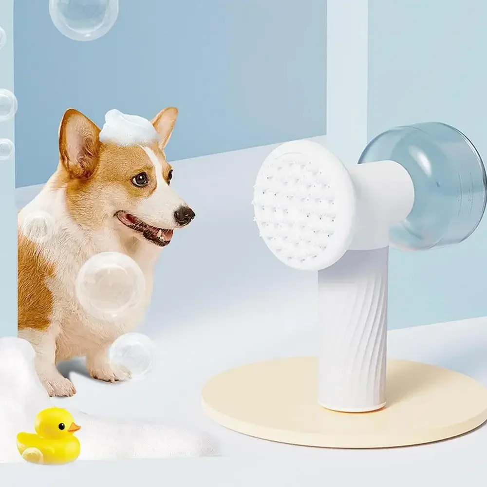 2 In 1 Pet Bubble Bath Brush Bubble Dog Bath Brush Scrubber Per Animali Domestici Spazzola Per Shampoo Per Cani Detergente Più Profonda Con Dispenser 