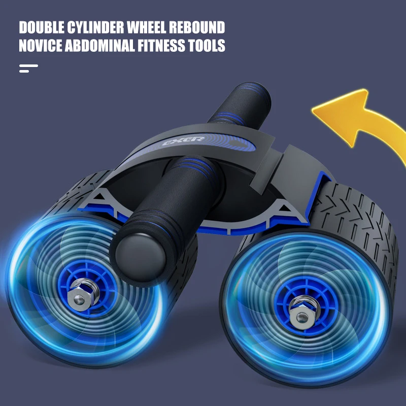 Ab Wheel Roller Rimbalzo Automatico Allargato Doppia Ruota Ab Slide Freno Automatico Allenamento Muscolare Addominale Attrezzatura Da Palestra Domesti