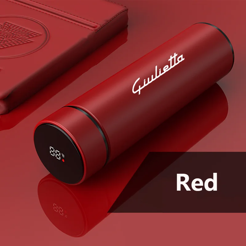 500Ml Intelligent Car Thermos Cup Tea Coffee Vacuum Flask Temperature Display Smart Water Bottle For Alfa Romeo Giulietta Giulia