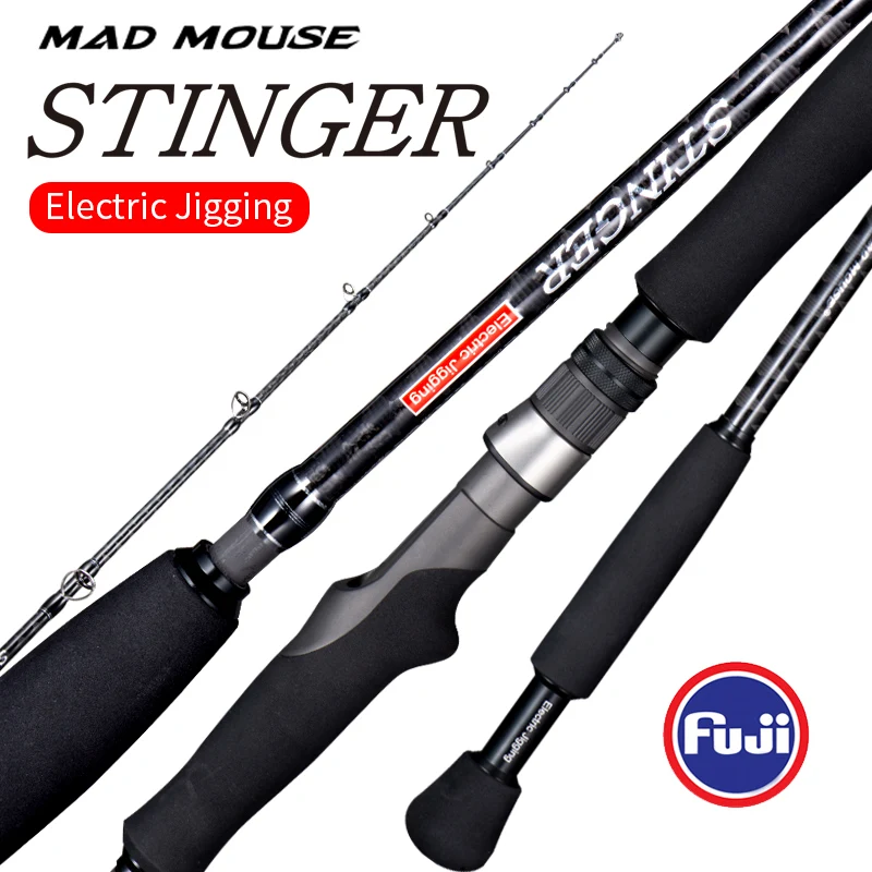 New Japan Full Fuji Parts Madmouse Stinger Electric Jigging Rod 1.9M Jig Peso 300G 400G Casting Boat Rod Ocean Fishing Rod