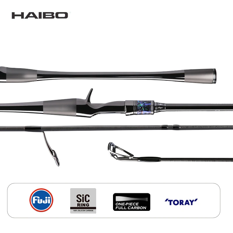 Haibo Tian Series Supercast Canne Da Pesca 2 Sezioni Spinning Casting Rod Fuji Sic Ring One Piece Full Carbon Toray Light