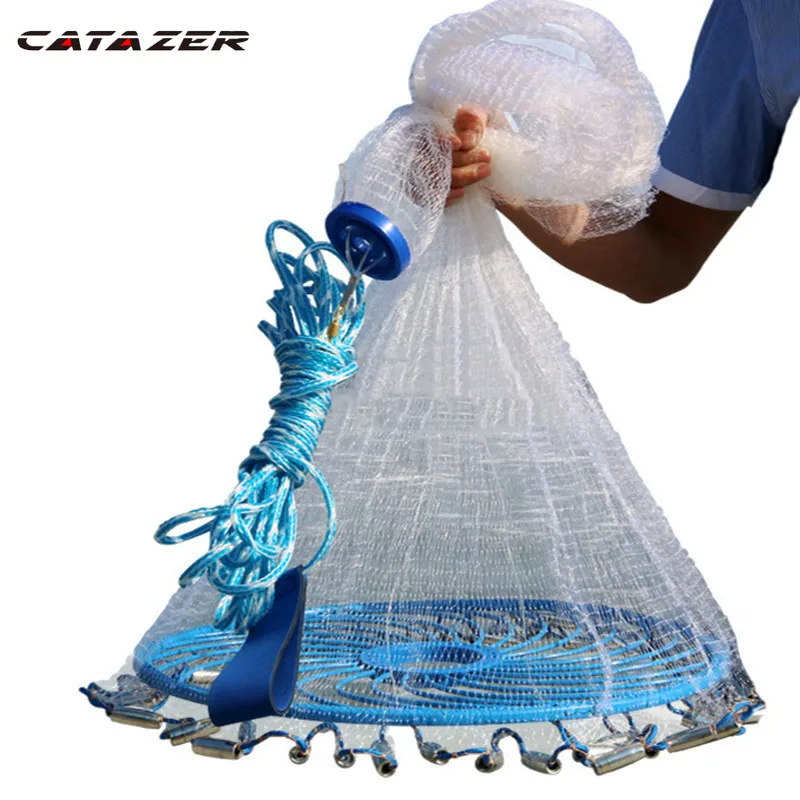 Catazer Buco Profondo Cast Net Vendita Calda Diametro 300 Centimetri 720 Centimetri In Stile Americano Vecchio Sale Reti Del Cast Piccola Maglia Rete 
