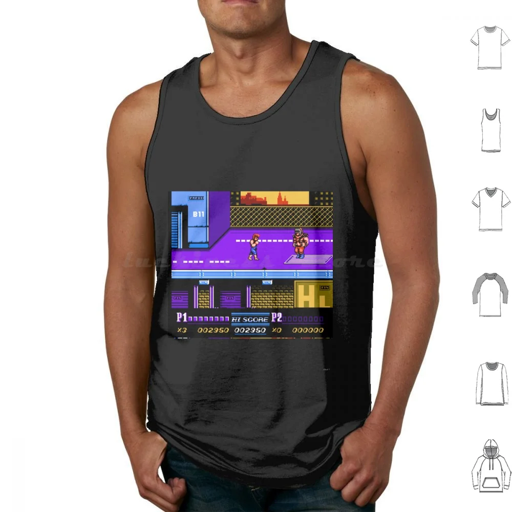 Classic Double Dragon 2 Nes Pixel Canotte Gilet Senza Maniche Doppio Drago Doppio Drago 2 Burnov Billy Lee Nes Famicon Pixel