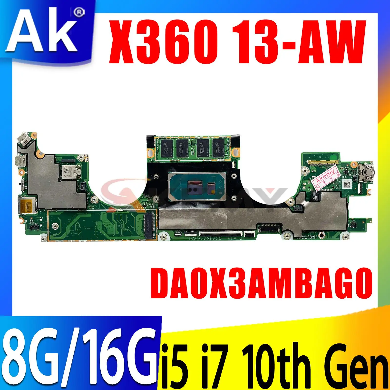 Scheda Madre Muslimex Per Scheda Madre Per Laptop Hp Spectre X360 13-Aw Con Cpu I5-1035G4 I7-1065G7 8G 16G Ram