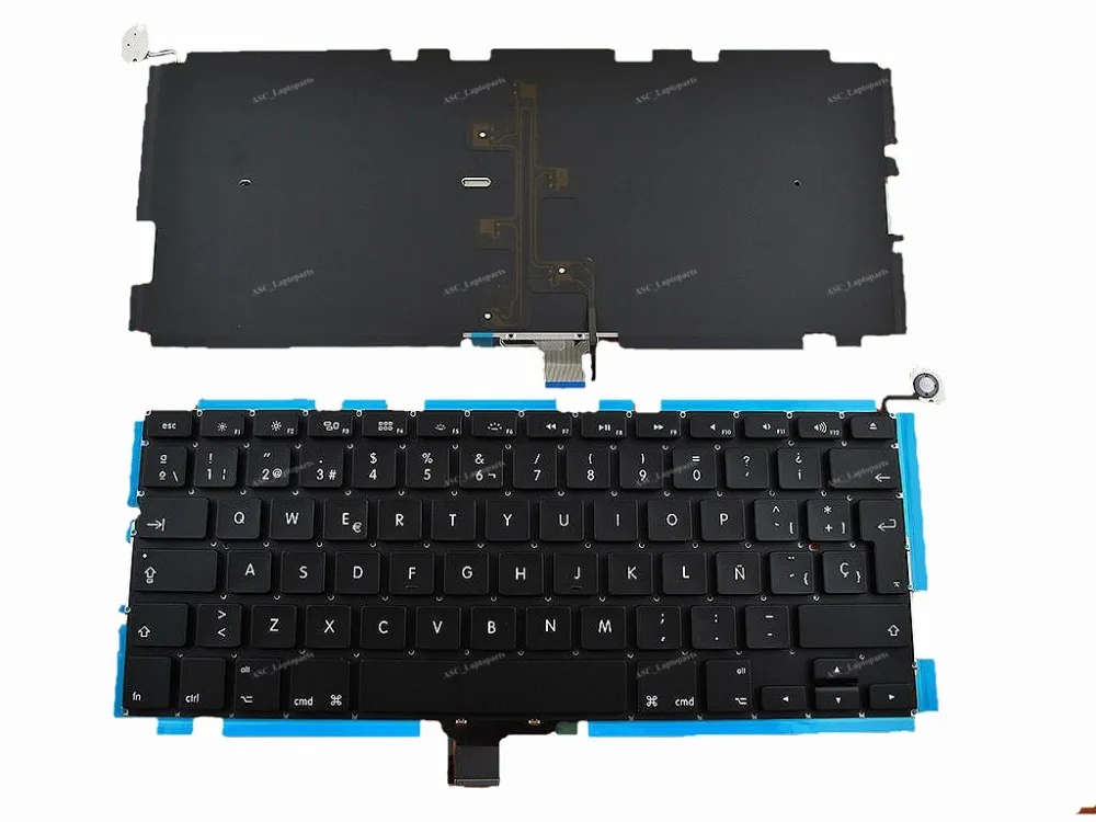 Nuova Tastiera Teclado Spagnola Sp Per Apple Macbook Pro 13 "A1278 2009 2010 2011 2012 Laptop Retroilluminato Nero Senza Cornice