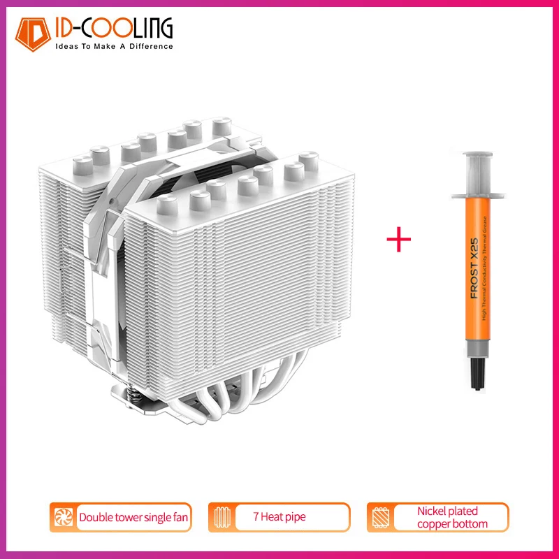 Id Cooling Se-207-Xt-Slim Double Tower Single Fan 7 Heat Pipe Cpu Cooler Per Lga1700/1200/115X/2011 Am4 Processor Air Cooler