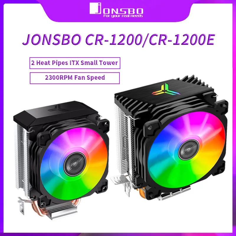 Jonsbo Cr1200 Cpu Cooler 2 Heat Pipes Tower Processor Cooler 3Pin Per Intel 1151 Amd Am4 Rgb Air Cooler Cpu Ventola Di Raffreddamento