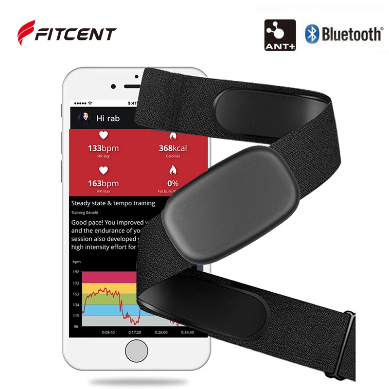 Fitpenny 5.3Khz Cardiofrequenzimetro Cinturino Toracico Bluetooth Ant Hr Sensore Per Peloton Garmin Watch Polar Wahoo Fitness Ddp Yoga