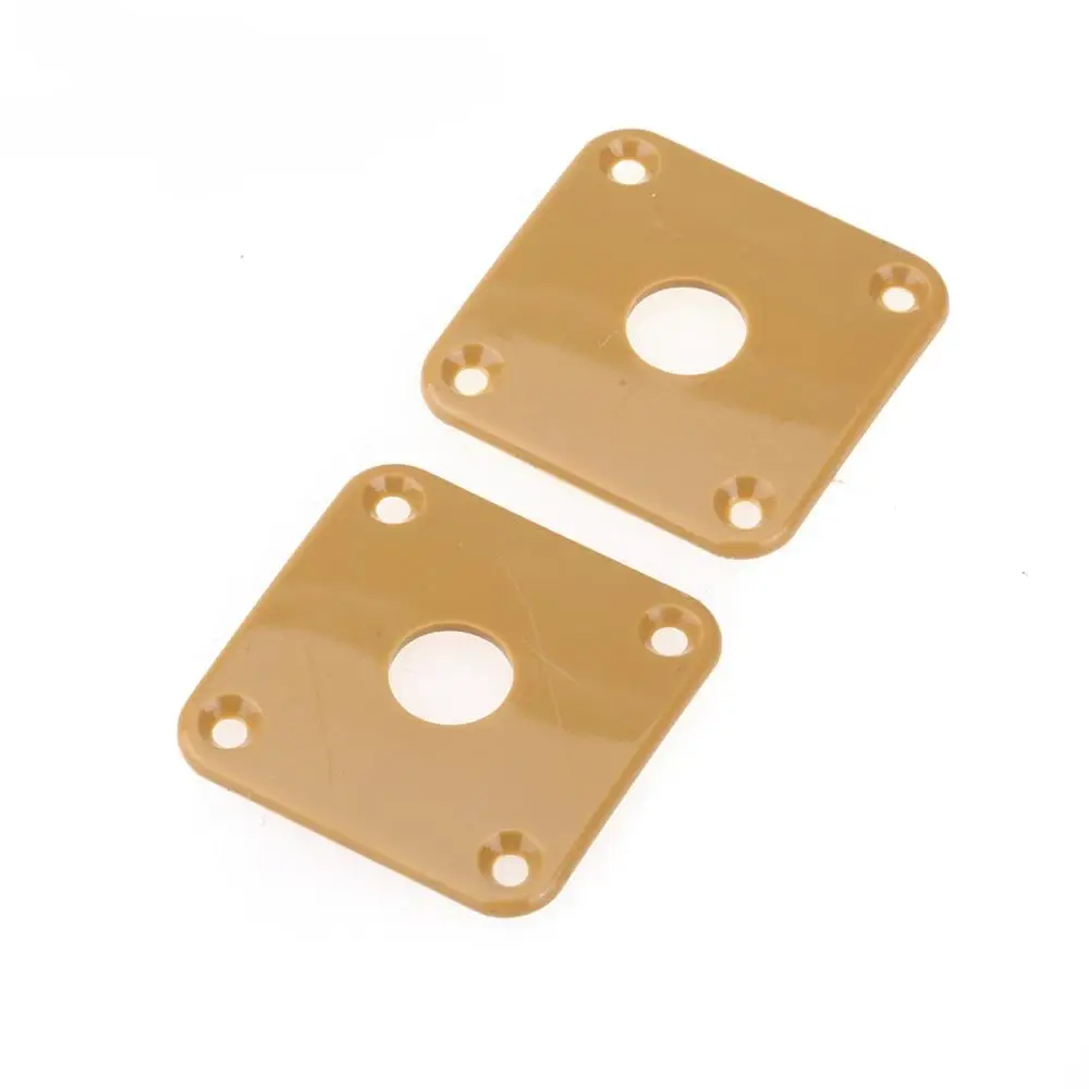 Musiclily Pro Di Plastica Curvo Martinetti Piastra Quadrata Piatti Di Martinetti Per Gibson Epiphone Les Paul Chitarra, Marrone Crema (Set Di 2)