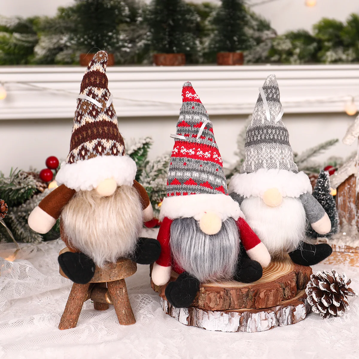 Gnomi Per Bambole Senza Volto Di Natale Merry X Mas Hanging Pendant Tree Decorations For Home Ornament Xmas Navidad Natal Capodanno 2024