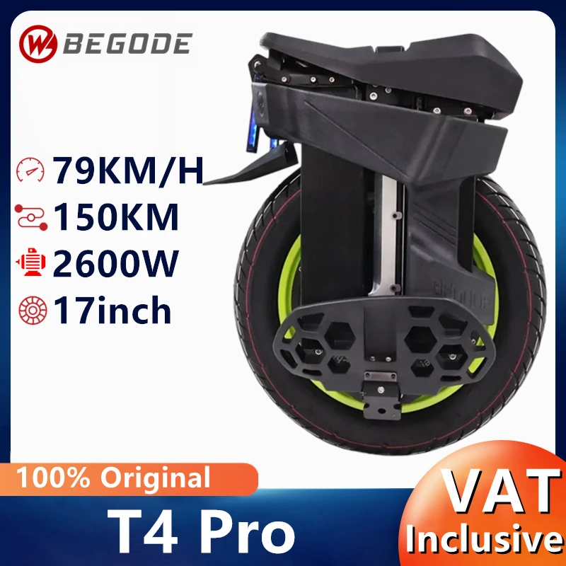 Pre-Vendita Begode T4 Pro Monociclo Elettrico 2600W Motore 100.8V 1800Wh Batteria 79 Km/H Velocità Massima 150Km Gamma Euc Sospensione Intelligente