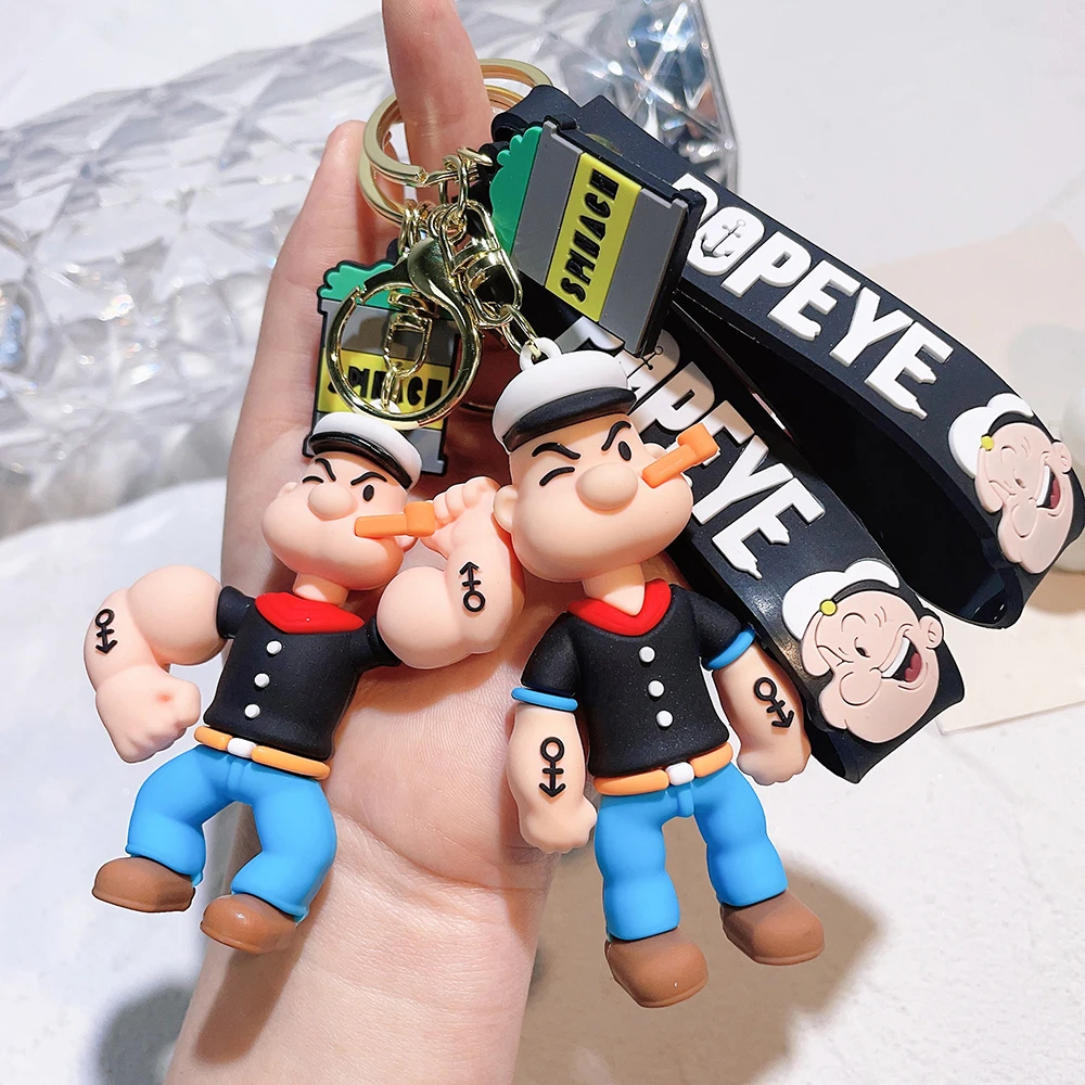 Anime Popeye Sailor Portachiavi Cartoon Figure Popeye Doll Ciondolo Portachiavi Borsa Portachiavi Per Auto Llaveros Gioielli Amici Regali