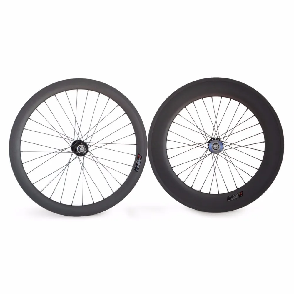 Fantastiche Ruote Per Bici A Scatto Fisso Misto Di Alta Qualità 50Mm Anteriore 88Mm Posteriore Carbonio Copertoncino Pista Ruote Per Bicicletta Mozzo 