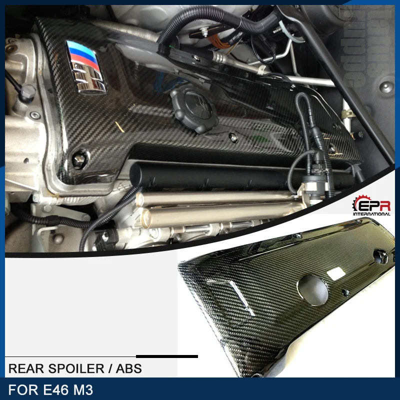 Car-Styling Per Bmw E46 M3 Style Carbon Fiber Engine Cover Parti Del Procter Finitura In Fibra Lucida Kit Carrozzeria Tuning Interno
