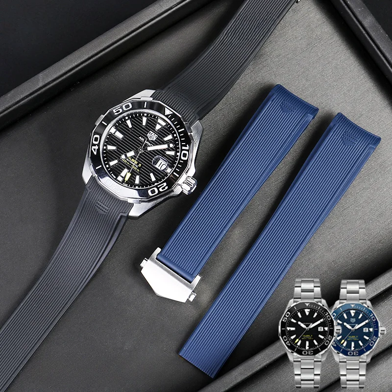 Per Tag Heuer Concept F1 22Mm Arc Silicone Competitivo Diving 300 Tiger Calila Soft Black Comodo Cinturino In Gomma Per Orologio