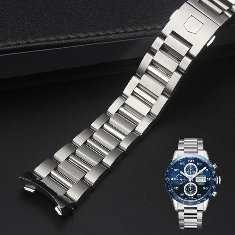 Stainless Steel Watchstrap Bracelet Men Watchband 22Mm For Tag Heuer Calera Series Watch Accessories Band Solid Steel Watchchain