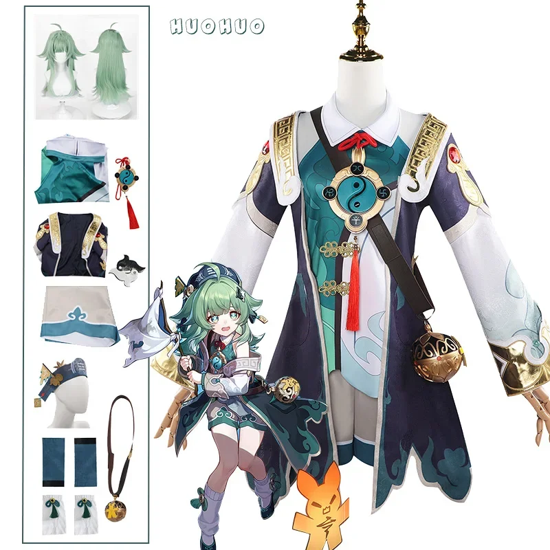 Huohuo Cosplay Costume Parrucca Gioco Honkai: Star Rail Dress Uniform Ghost Fox Hat Tail Shoe Outfit Xianzhou Luofu Halloween Carnival