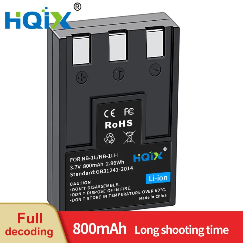 Hqix Per Canon Powershot 100 S230 S300 S330 S400 S410 S500 Ixus 300A 200A 500 Fotocamera Nb-1L 1Lh Batteria Del Caricatore