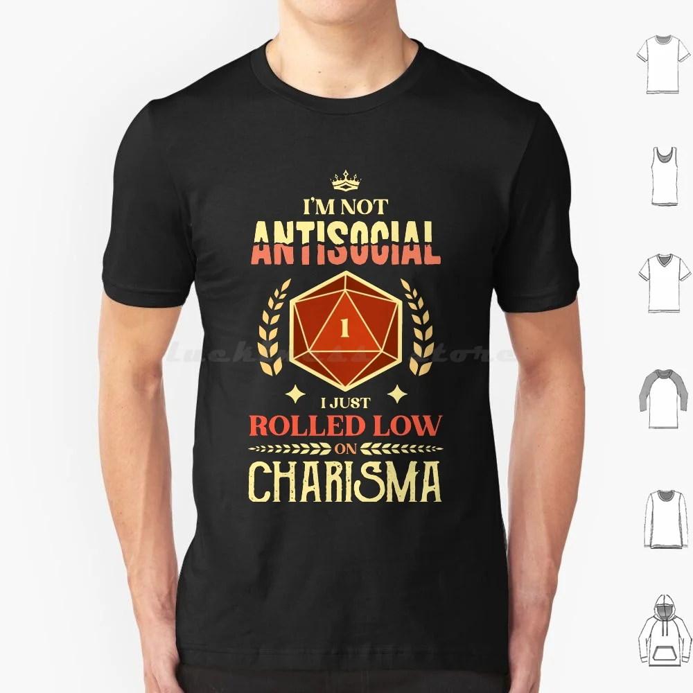 Non Mi Sono Appena Arrotolato Low On Charisma T Shirt Big Size 100% Cotone Non Arrotolato Low On Charisma Charisma Skill Points Dm Rpg