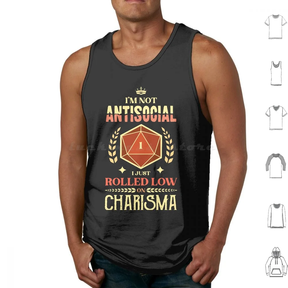 Non Sono Solo Arrotolato Low On Charisma Canotte Stampa Cotone Non Arrotolato Basso Su Charisma Charisma Punti Abilità Dm Rpg