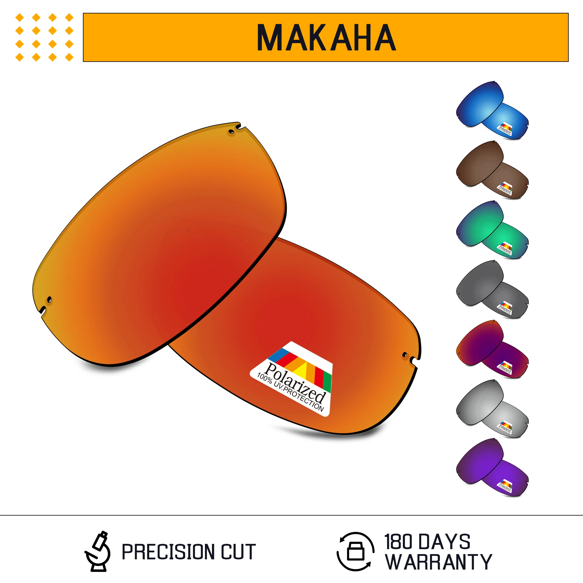 Lenti Di Ricambio Polarizzate Bwake Per-Montatura Per Occhiali Da Sole Maui Jim Makaha Mj405-Opzioni Multiple