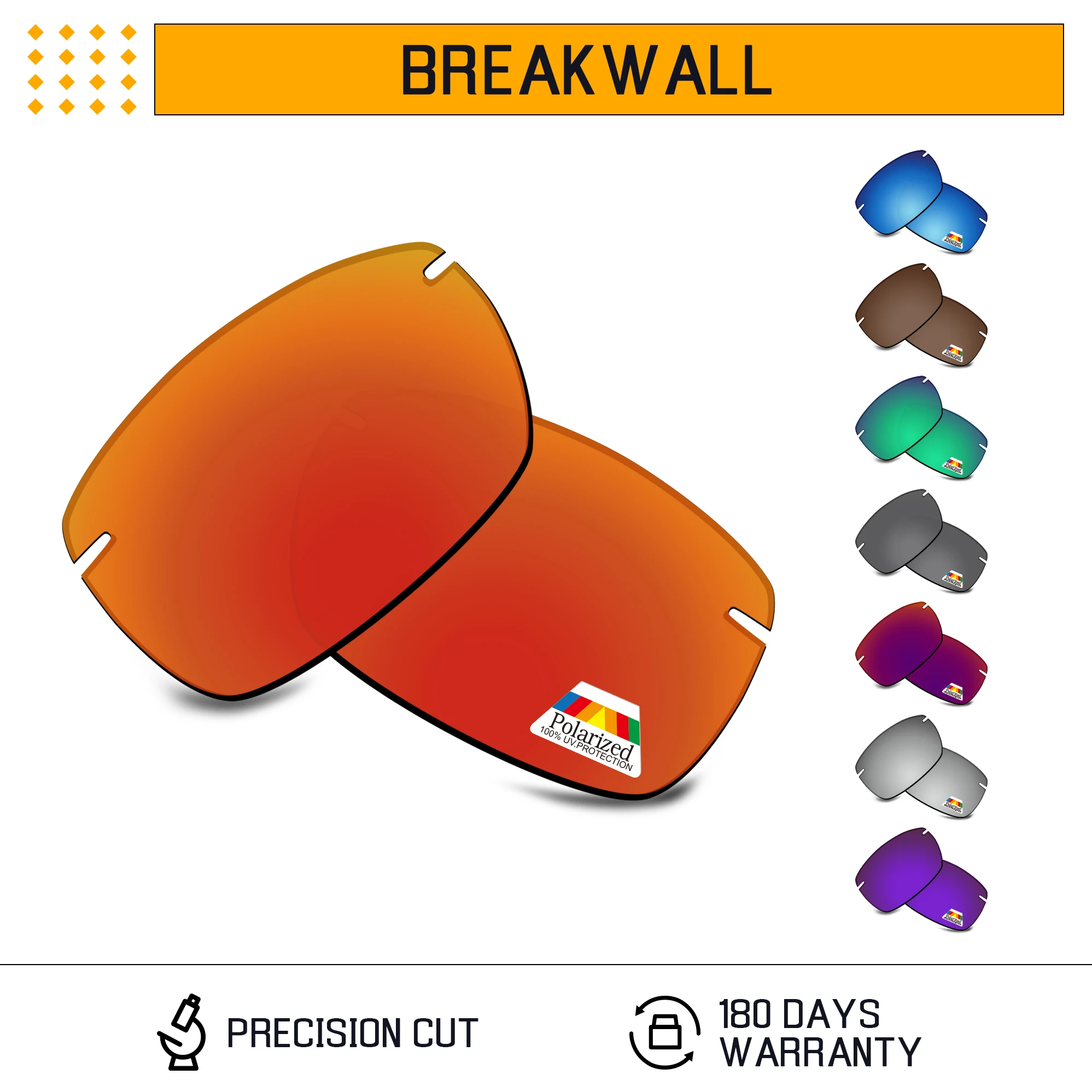 Lenti Di Ricambio Polarizzate In Policarbonato Bwake Per-Montatura Per Occhiali Da Sole Maui Jim Breakwall Mj422-Opzioni Multiple
