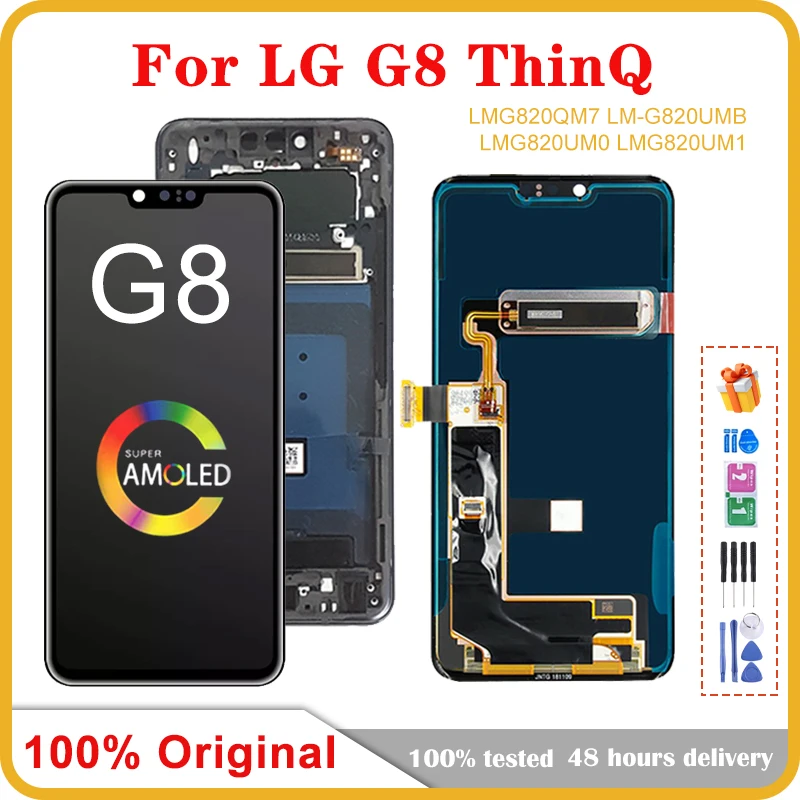 6.1 "Amoled Originale Per Lg G8 Thinq G820 Display Lcd Con Cornice Touch Screen Digitizer Assembly Per Lg G8 Lcd Screen