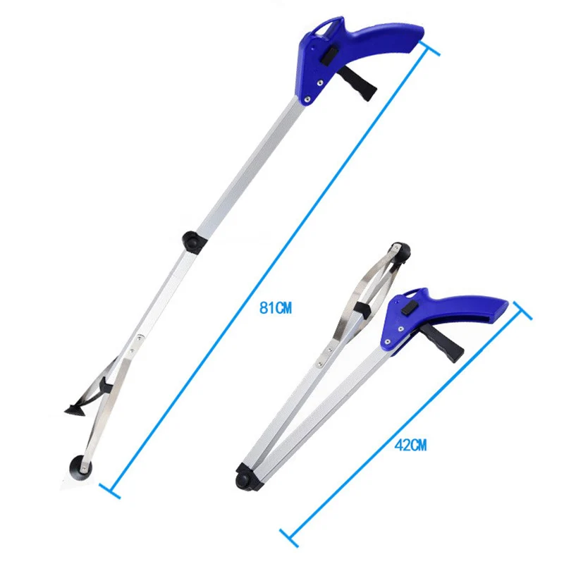 1Pc Pieghevole Raccoglitore Di Rifiuti Domestici Lega Cestino Grabber Foglie Di Scarto Raccogliere Pulizia Clip Attrezzo Da Giardino