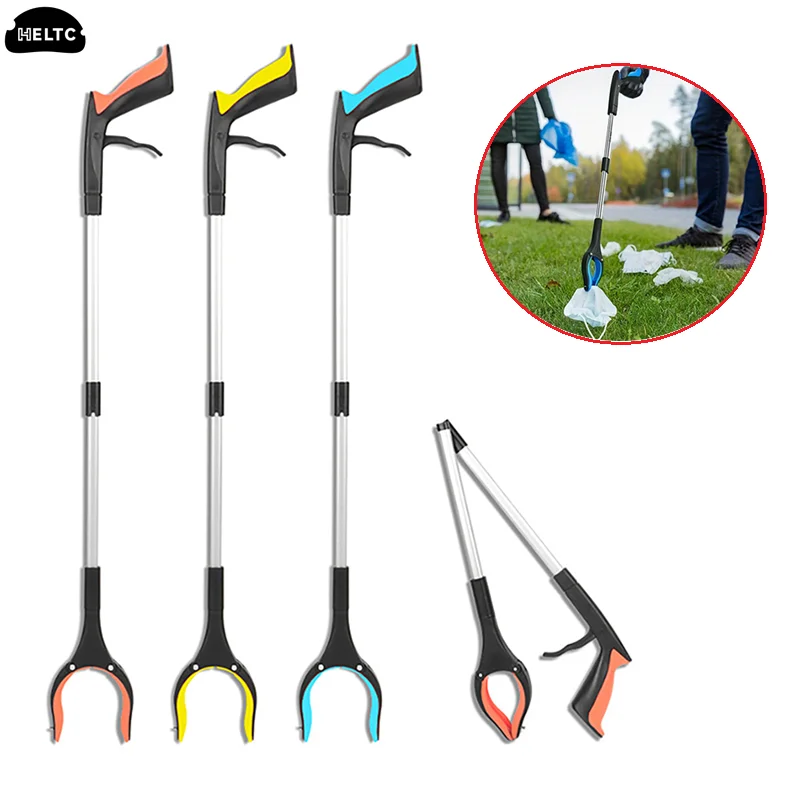 1 Pz 81Cm Clip Per Lettiera Pieghevole Portatile Manico Lungo Picker Arm Extender Garden Garbage Grabber Pick Up Tools