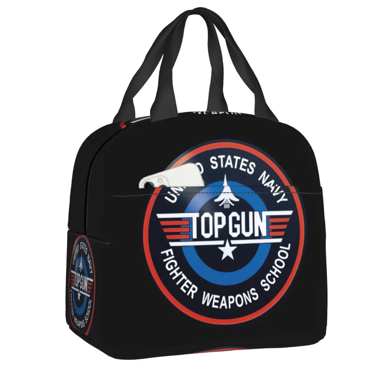 Air Force Fighter Jets Top Gun Lunch Bag Tom Cruise Maverick Film Thermal Cooler Insulated Lunch Box Per Le Donne Borse Per Alimenti Per Bambini