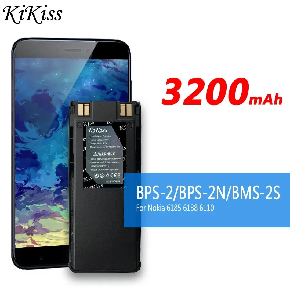Batteria Kikiss Bps-2/Bps-2N/Bms-2S 3200Mah Per Nokia 6185 6138 6110 6310I 6310 6210 5180 5170 5160 5150 5185 5165 5110