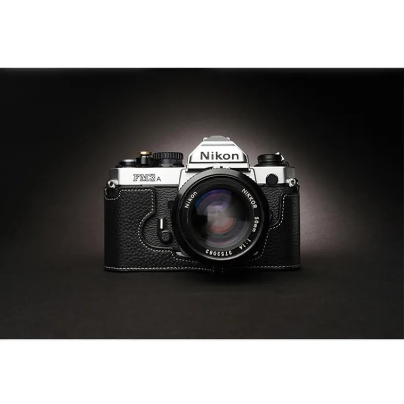 Design Per Nikon Fm3A Borsa Per Fotocamera In Vera Pelle Fatta A Mano Con Mezza Custodia Per Fotocamera
