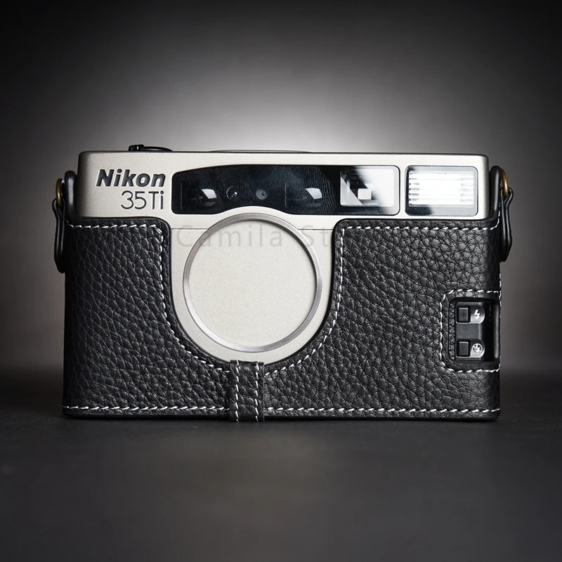 Custodia Per Fotocamera In Vera Pelle Di Vacchetta Per Fotocamera Da Lavoro Manuale Per Nikon 28Ti 35Ti Custodia Protettiva Per Il Corpo Base Per Scat