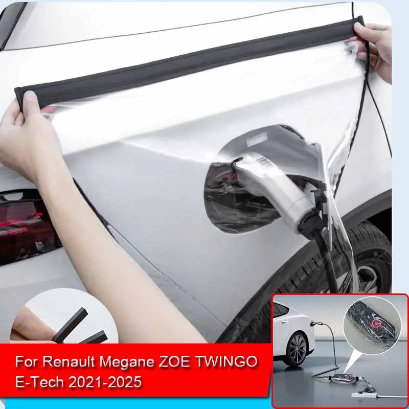 Car New Energy Charging Port Rain Cover Antipioggia Antipolvere Auto Ev Charger Guns Protect For Renault Megane Zoe Twingo E-Tech