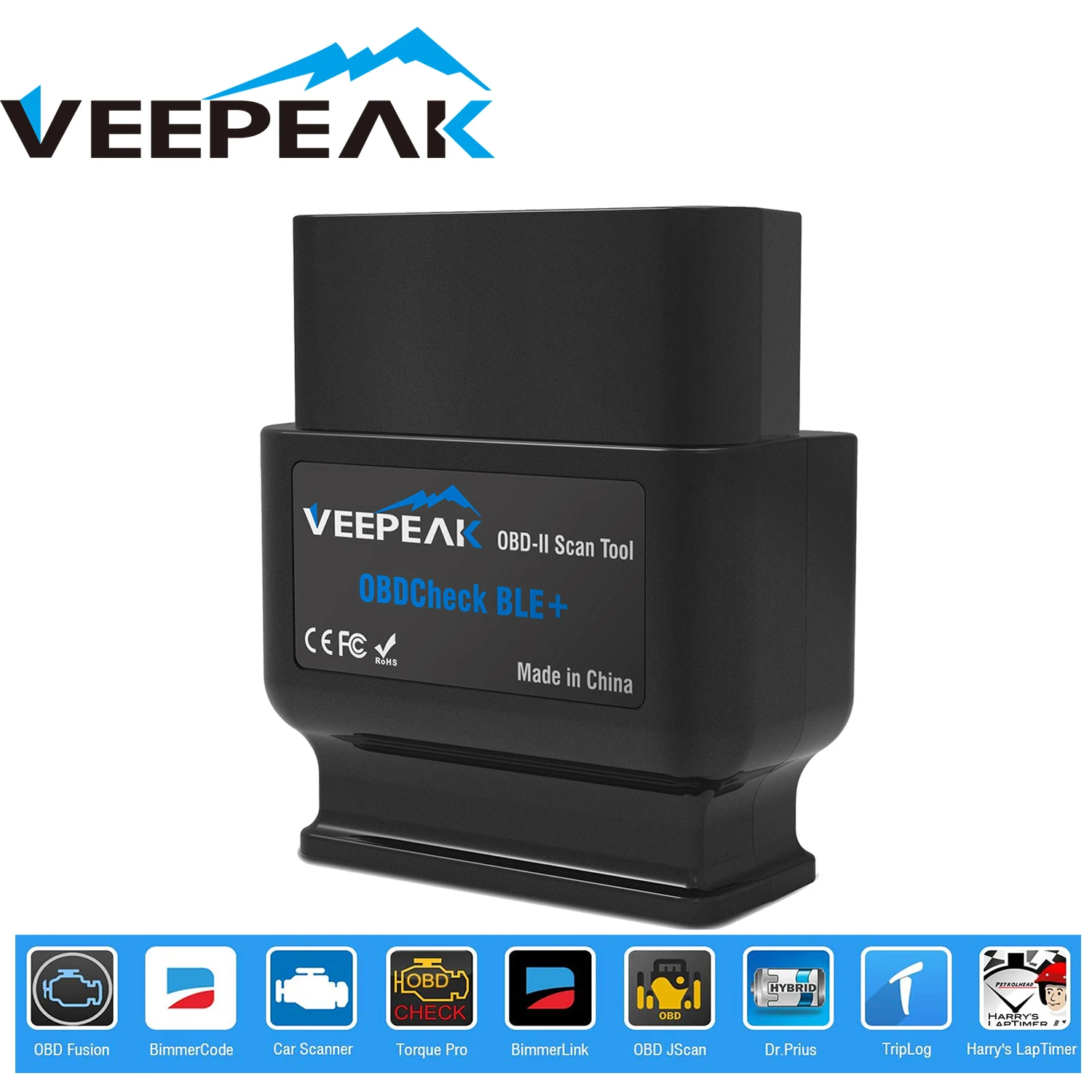 Veepeak Obdcheck Ble Bluetooth 4.0 Obd2 Scanner Per Ios E Android, Strumento Di Scansione Lettore Di Codice Diagnostico Per Auto Per Obdii Universale