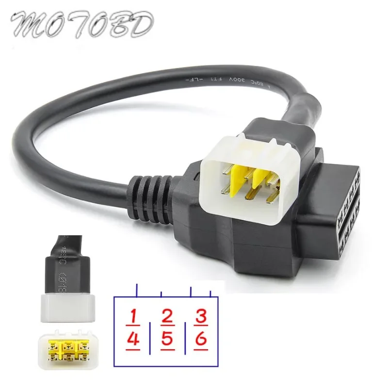 Obd Obdii Obd2 16 Pin Moto 6 Pin A 16 Pin Per Cavo Convertitore Delphi 6 Pin Moto 6 Pin