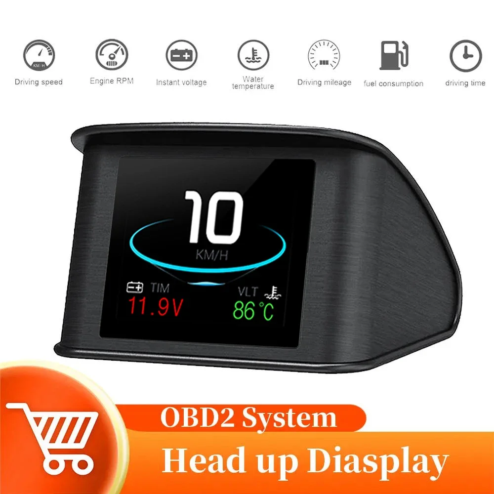 Hud Obd2/Gps Headup Display Per Auto Smart Gauge Digital Speed Rpm Temperatura Dell'Acqua Consumo Di Carburante Smart Car System Accessori Per Auto
