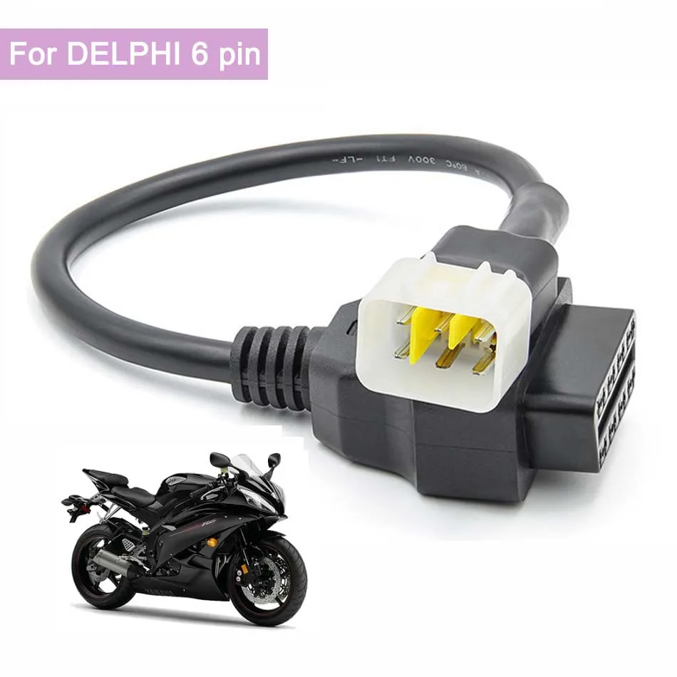 Per Benelli Obd2 Cavo Adattatore Per Spina Diagnostica A 6 Pin Per Bosch E Per Delphi Ecus 6 Pin Moto Bike Atv A 16Pin Obd Extend